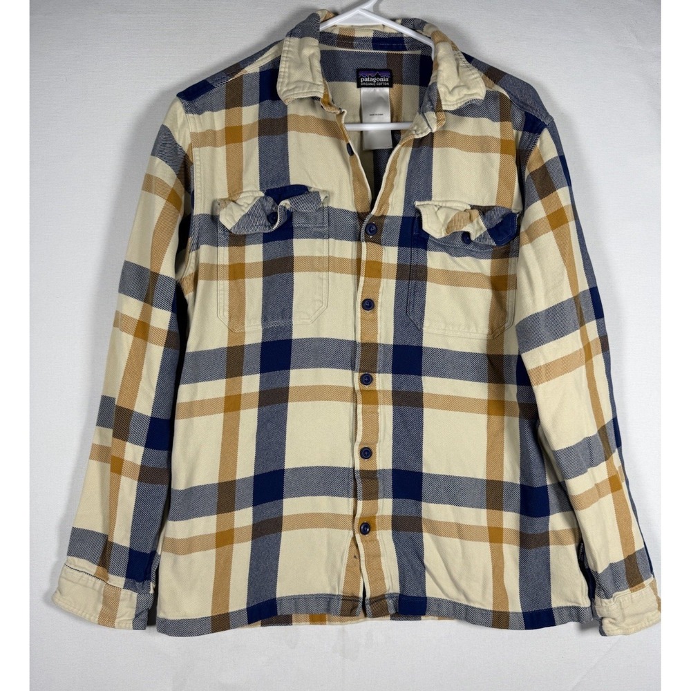 Patagonia Fjord Flannel Shirt Mens Medium 100% Organic Cotton Long Sleeve 53947